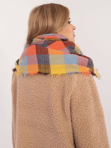 Hurt Pomarańczowo-czarny damski komin w kratę