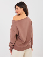 Hnědá oversize mikina bez kapuce NATURAL SIDE.