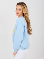Pastelowa niebieska damska bluza bez kaptura RUE PARIS 