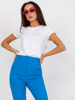 Hurtownia online Biały t-shirt basic z krótkim rękawem 