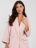 Jasnoróżowa marynarka z imitacją kieszeni RUE PARIS 