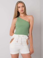 Białe szorty z łańcuszkami Flannery