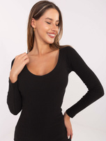 Czarna prążkowana sukienka bodycon RUE PARIS 