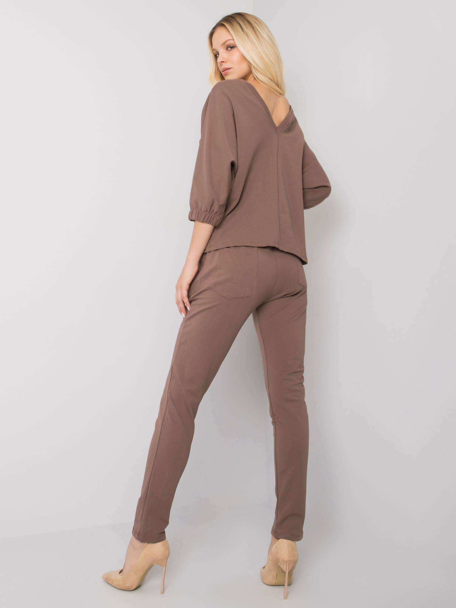 Brown cotton set with Jane RUE PARIS applique 