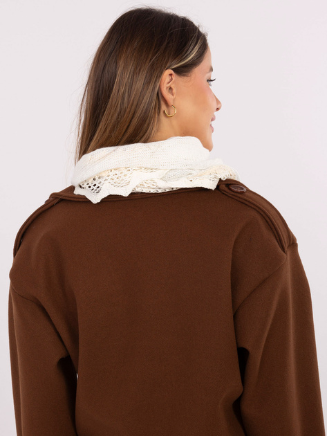 Ecru trójkątna chusta z koronką