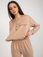 Hurt Camelowy komplet casualowy ze spodniami