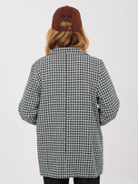 Czarno-zielona dwurzędowa marynarka w kratkę 