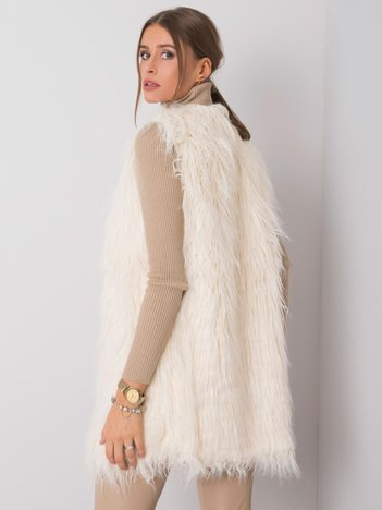 Ecru futrzana kamizelka Rafaela