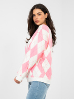 Różowa bluza oversize w geometryczne wzory