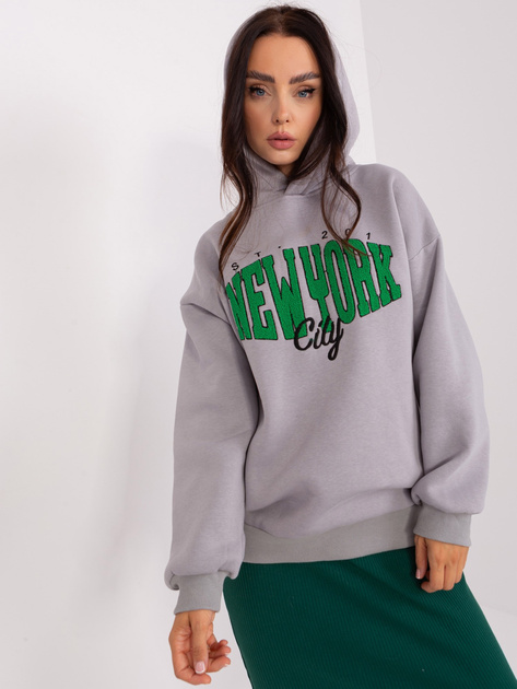 Hurtownia Szara bluza z kapturem z bawełny