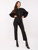 Czarne eleganckie spodnie z nogawką 7/8 RUE PARIS