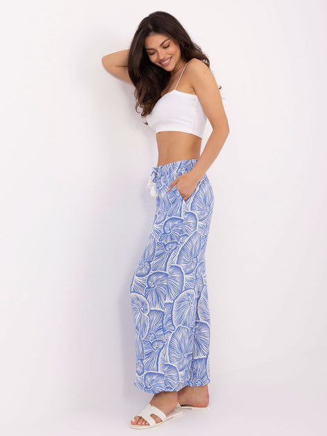 Niebieskie letnie spodnie z nadrukiem SUBLEVEL