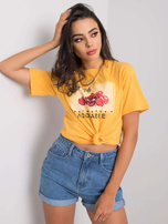 Jasnopomarańczowy t-shirt z aplikacją Ramira