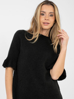 Czarny damski sweter z krótkim rękawem
