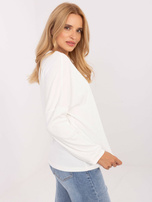 Ecru casualowa bluzka z bawełny