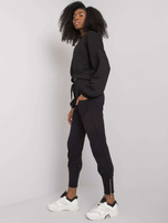 Czarne spodnie dresowe z zamkami Cindy RUE PARIS