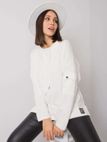 Ecru bluzka plus size z kieszenią na rękawie Lunnara