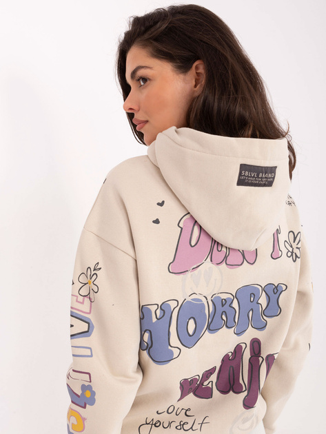 Beżowa dresowa bluza z kapturem SUBLEVEL