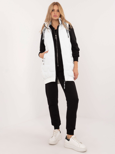 Hurtownia Biała kamizelka z odpinanym kapturem