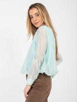 Jasnomiętowa wizytowa bluzka z podszewką 