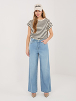 Niebieskie jeansy wide leg z wiązaniem SUBLEVEL 