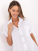 Biała rozpinana koszula z muślinu 