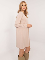 Hurt Beżowa casualowa sukienka dresowa z modalu