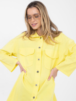  Żółta sukienka szmizjerka z kołnierzykiem RUE PARIS 