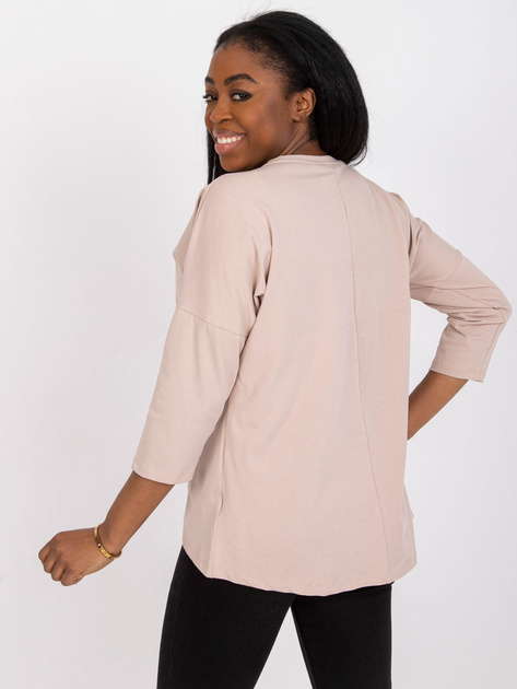 Jasnobeżowa bluzka na co dzień z bawełny