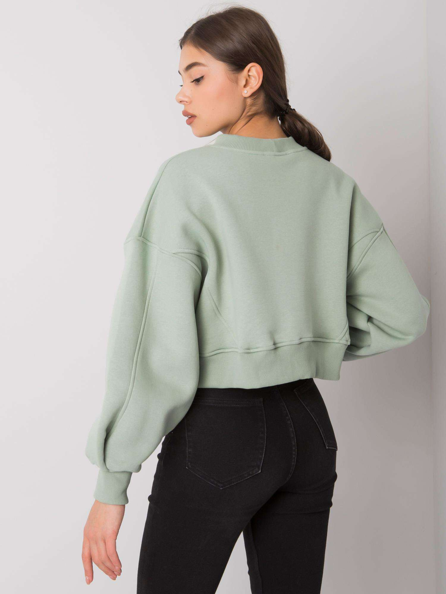 Pistacjowa bluza bez kaptura Thilde 