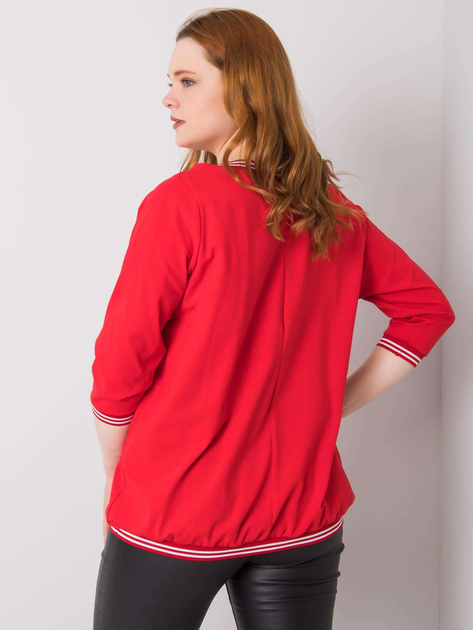 Czerwona bluzka plus size z bawełny Pearl