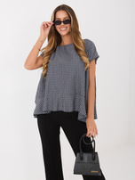 Granatowa letnia bluzka w kratkę