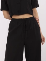 Czarne szerokie spodnie damskie na lato