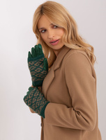 Hurt Ciemnozielone dwuczęściowe rękawiczki damskie 