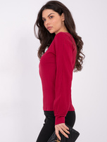 Bordowa damska bluzka z naszywką z tyłu RUE PARIS 