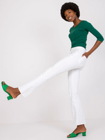 Ciemnozielona bluzka basic z bawełny Mona