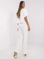 Ecru damski komplet z krótkim rękawem