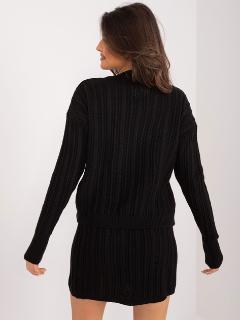 Hurt Czarny dwuczęściowy komplet dzianinowy w warkocze