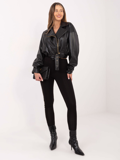 Hurt Czarne legginsy casualowe z napisami po bokach