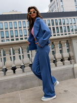 Hurt Szaro-niebieskie garniturowe spodnie z kieszeniami