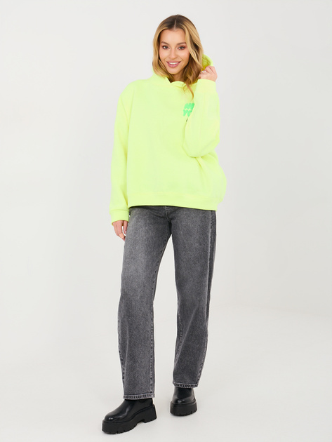Fluo żółta damska bluza z napisami 3D