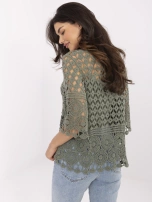Khaki ażurowa bluzka boho na lato
