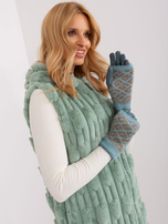 Ciemnomętowe zimowe rękawiczki do smartfona