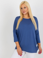 Hurt Brudnoniebieska bluzka plus size basic z wiskozy