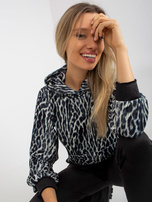 Biało-czarny komplet welurowy z motywem zwierzęcym RUE PARIS