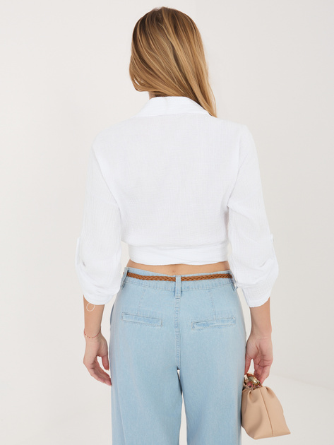 Biała muślinowa koszula z kołnierzykiem