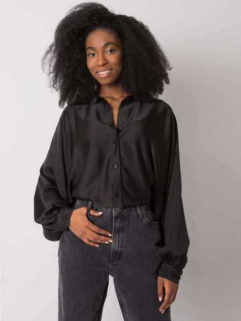 Czarna koszula z szerokimi rękawami Cristina