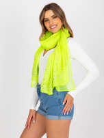 Fluo żółta zwiewna chusta z aplikacją z dżetów