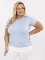 Jasnoniebieska bluzka plus size z wiskozą