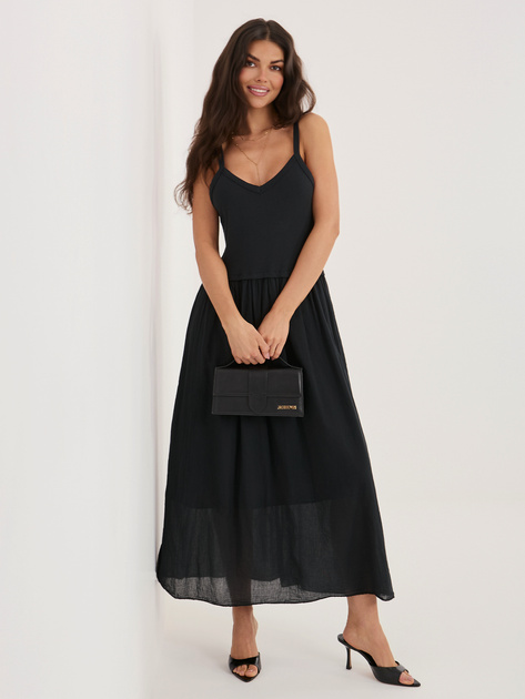 Czarna letnia sukienka na ramiączkach